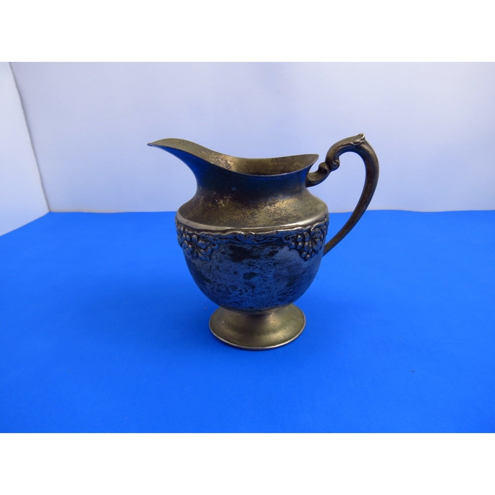 Vintage Silverplate 5 Inch Pitcher Creamer Sheffield Grapevine